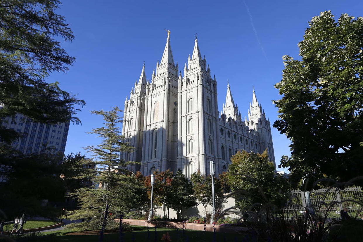 The Salt Lake Temple stands at Temple Square in Salt Lake City on Oct. 5, 2019. Merrill Nelson, a Utah lawmaker and prominent attorney for the Church of Jesus Christ of Latter-day Saints advised a church bishop not to report a confession of child sex abuse to authorities, a decision that allowed the abuse to continue for years, according to records filed in a 2021 lawsuit by three of Paul Adams’ children. (AP Photo/Rick Bowmer, File) (Rick Bowmer / AP file)