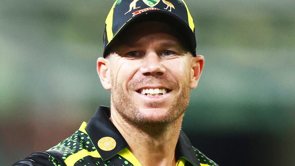 David Warner, pictured here during the second T20 between Australia and England. 