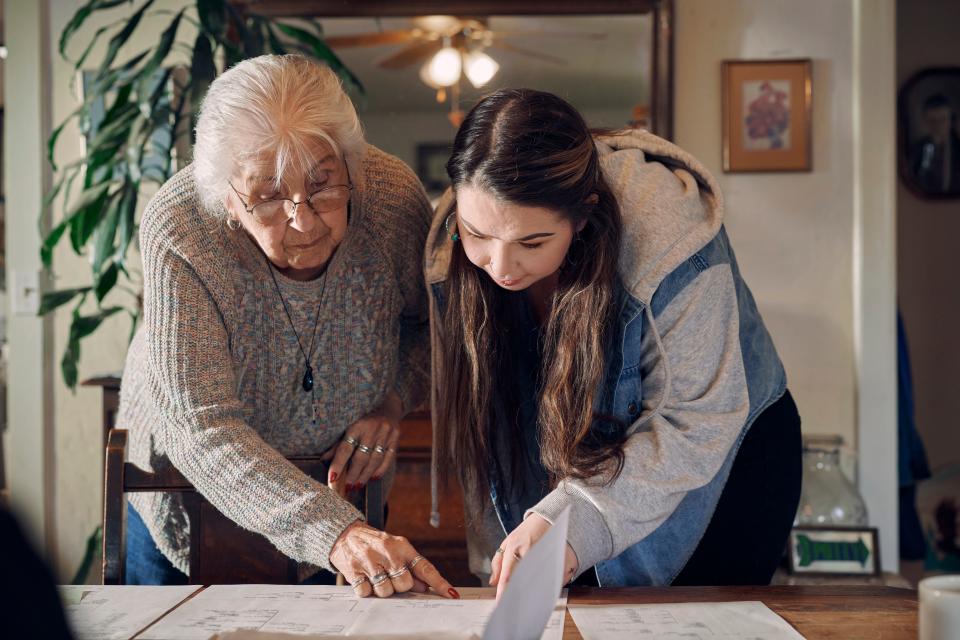 Esther Stutzman and her granddaughter Aiyanna Brown, who are Kalapuyan descendants, have spearheaded an effort to print and distribute Kalapuya-English dictionaries that were recently published.