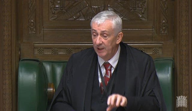 Sir Lindsay Hoyle during Prime Minister’s Questions 