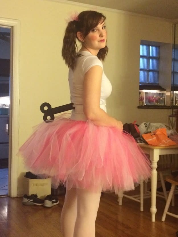 girl wearing a pink tutu