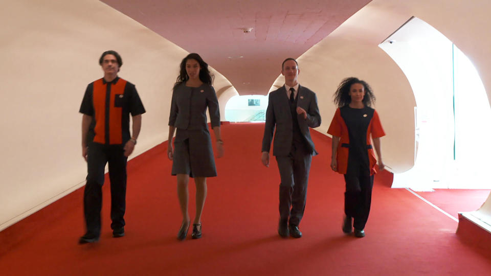 Airport runway: Uniforms created for TWA by famed designer Stan Herman.   / Credit: CBS News