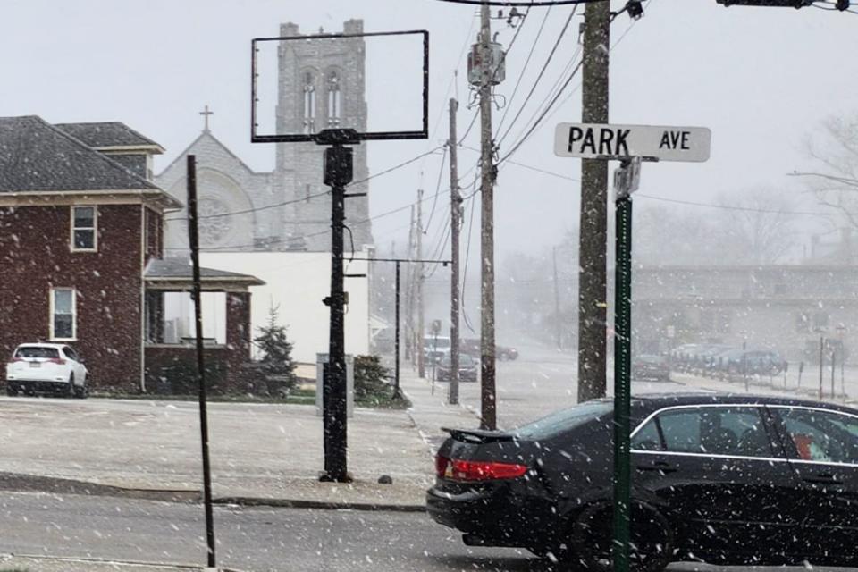 A Snow Squall Moves Through Hanover Borough As Seen On North Franklin Street Sunday, March 10, 2024.