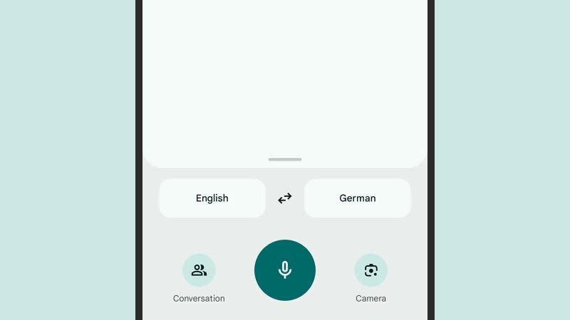 The Conversation button will take you to real-time translation.