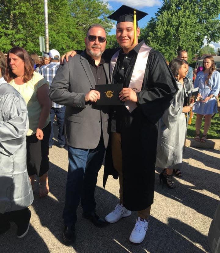 Josh Kilpatrick poses with his oldest son Kian Kilpatrick.