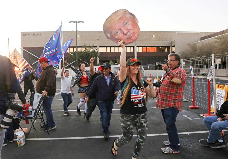 FILE PHOTO: Supporters of U.S. President Donald Trump gather at a “Stop the Steal” protest in Phoenix