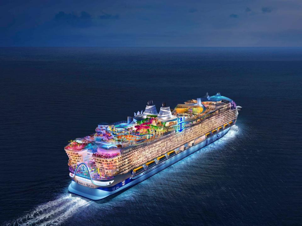 A rendering of Royal Caribbean International's Icon of the Seas cruise ship.