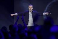 <p>The last cast member to take the stage, Hamill was praised by director Rian Johnson, who said this is the actor’s greatest performance yet as Luke Skywalker. (Disney/Image Group LA) </p>