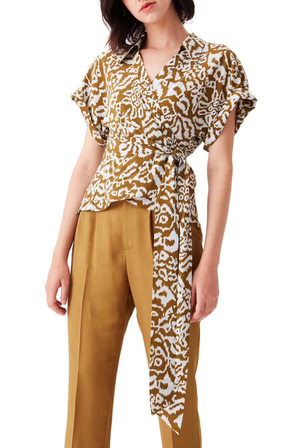 DVF Debbie Wrap Silk Top