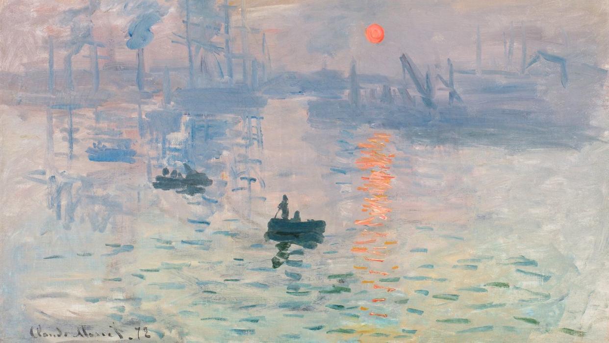 claude monet impression, sunrise, 1872 oil on canvas