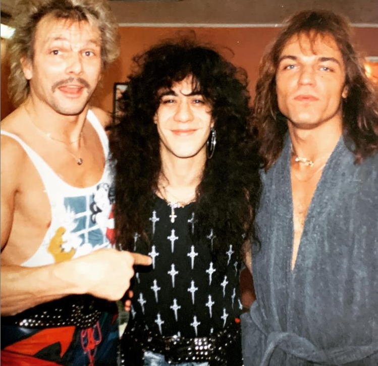 Jeff LaBar with Rudolph Schenker & Matthias Jabs from Scorpions. Photo: Instagram