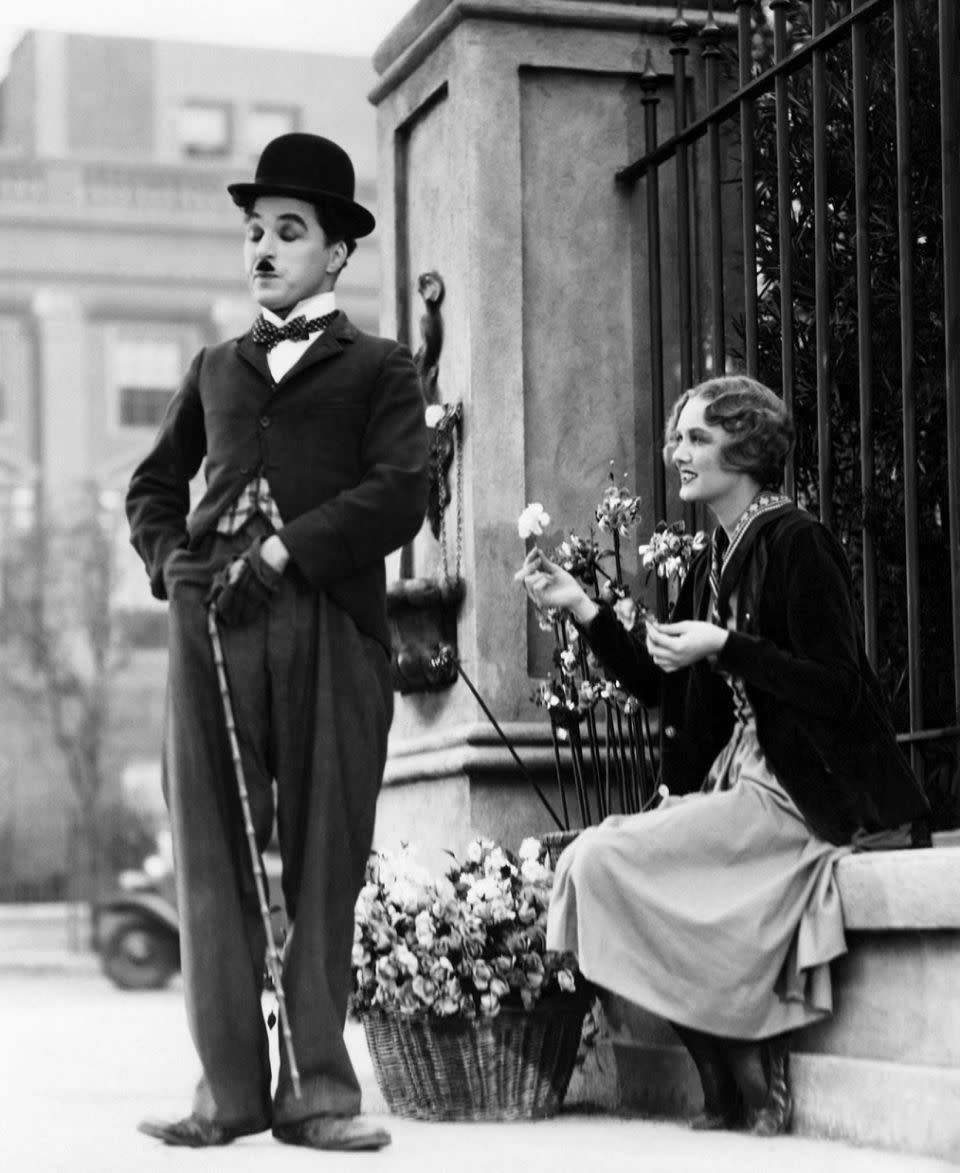 Melania's suit reminds us of Charlie Chaplin. Photo: Getty