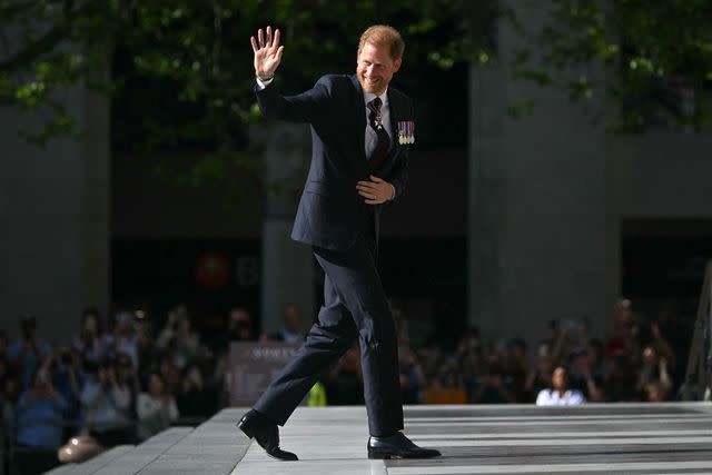 <p>JUSTIN TALLIS/AFP via Getty</p> Prince Harry arrives for the Invictus Games anniversary service at St. Paul's Cathedral in London on May 8, 2024.