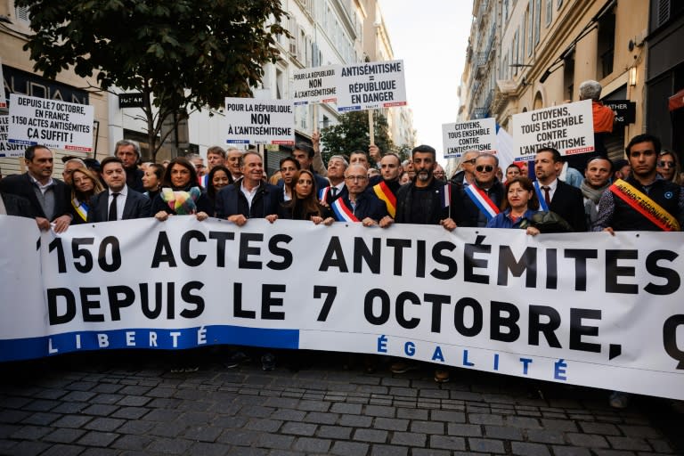 Une manifestation contre l'antisémitisme à Marseille, le 12 novembre 2023 (CLEMENT MAHOUDEAU)