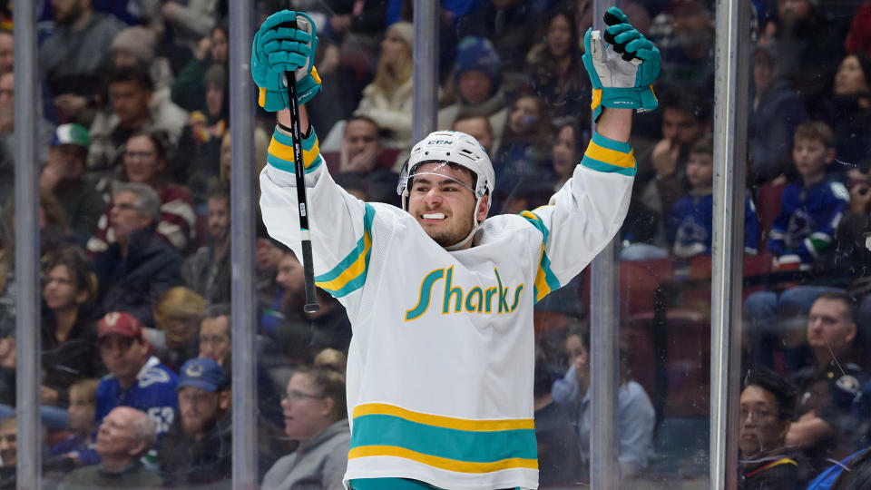 Timo Meier already has 30 goals this season, so it's understandable why the Leafs and so many other teams are fond of him. (Photo by Derek Cain/Getty Images)