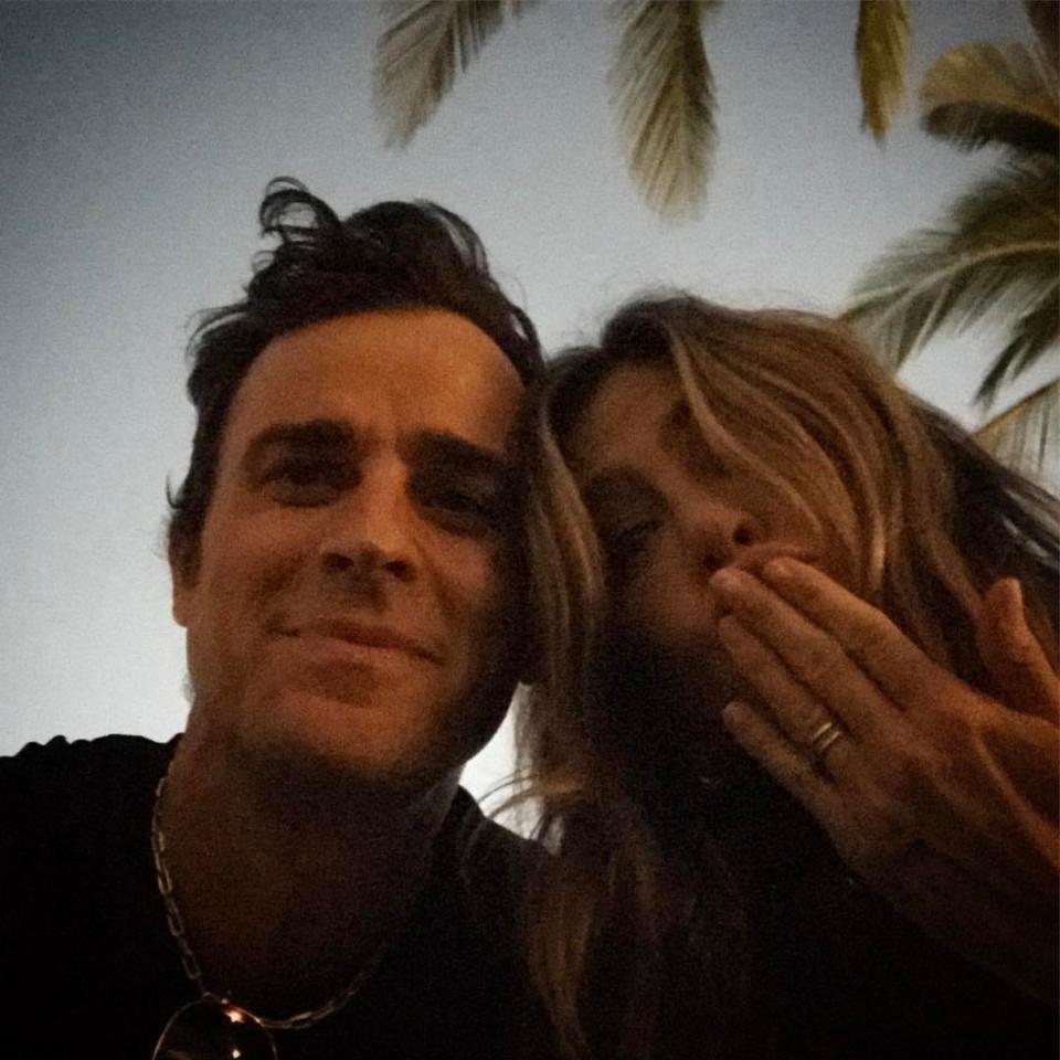 Justin Theroux Jennifer Aniston vacation birthday Instagram