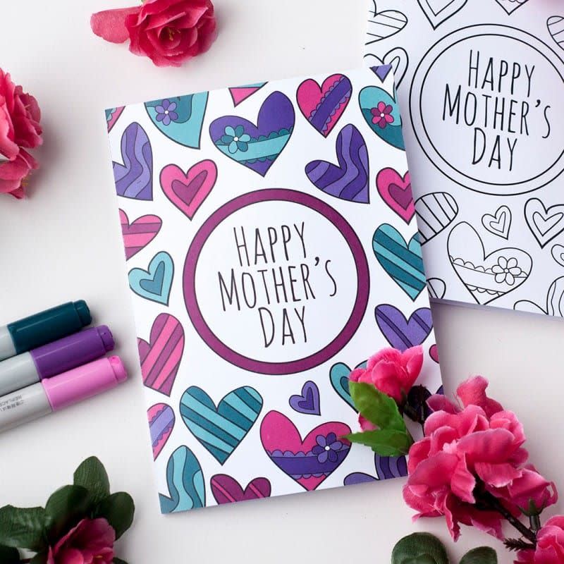 Happy Mother's Day Coloring Card