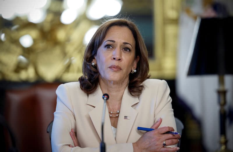 FILE PHOTO: U.S. Vice President Kamala Harris meets college leaders to discuss abortion ruling in Washington