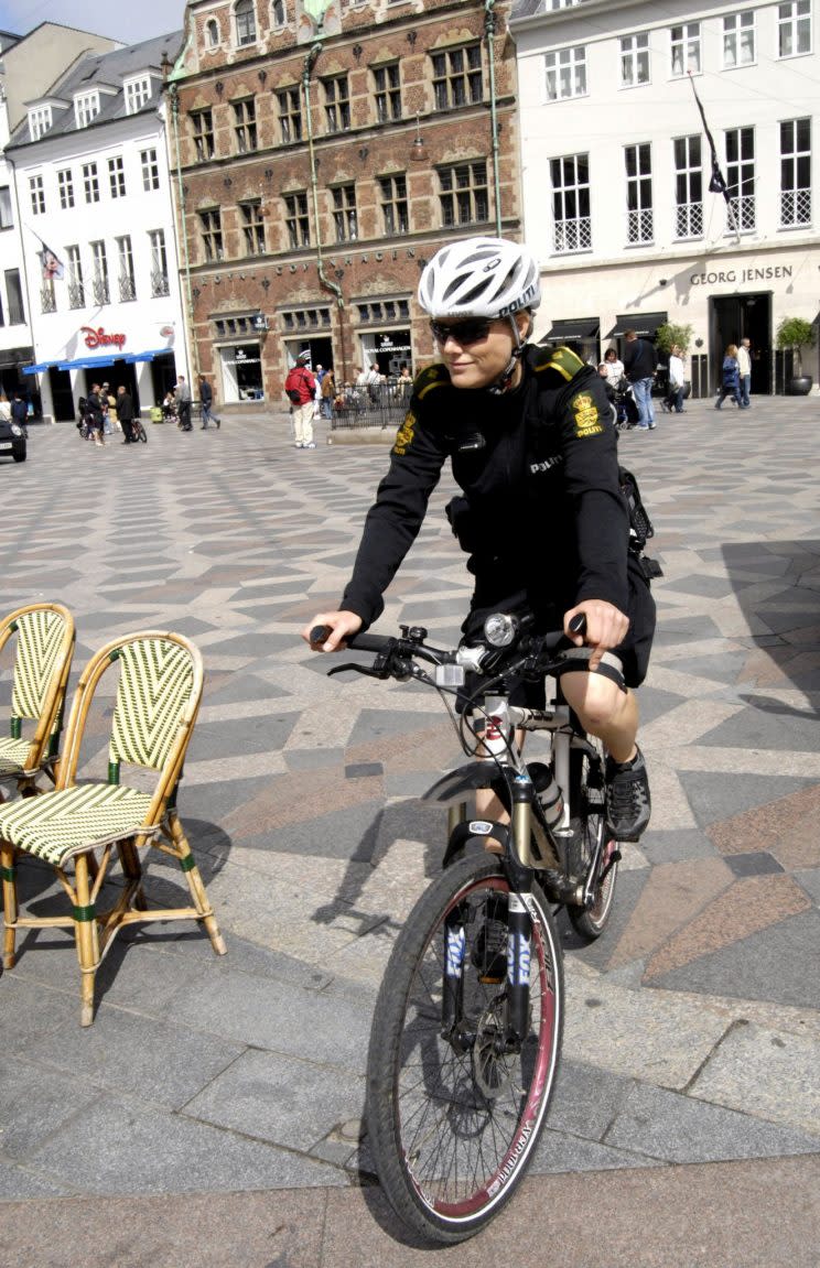 Police in the city also get around on two wheels (Rex)