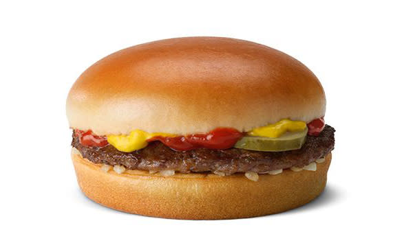 Keep it simple with a classic, all-beef hamburger, hold the high-calorie frills. McDonald's