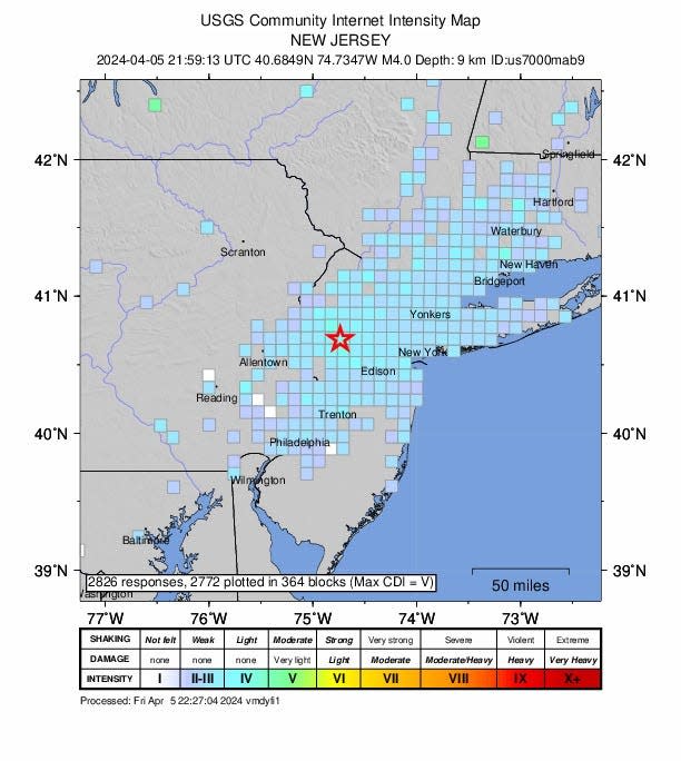 4.0 aftershock hit New Jersey at 6 p.m. Friday