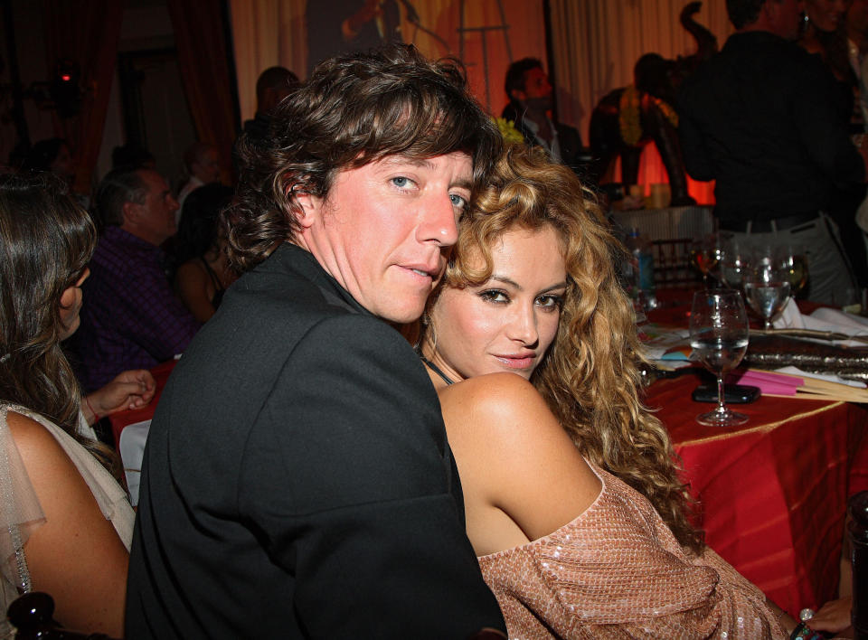 MIAMI BEACH, FL - APRIL 5:  Nicolas Colate Vallejo-Najera (L) and Paulina Rubio pose at the Rush Philanthropic Arts Foundation Art for Life Miami party at the Bath Club on April 5, 2008 in Miami Beach, Florida.  (Photo by Alexander Tamargo/WireImage) 