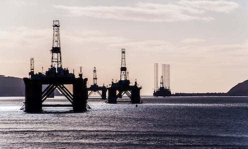 <span class="caption">Fossil fuel investors can use an obscure legal mechanism found in many international trade agreements to sue countries if their projects are blocked.</span> <span class="attribution"><a class="link " href="https://www.shutterstock.com/image-photo/offshore-gas-extraction-platform-cromarty-firth-393548437" rel="nofollow noopener" target="_blank" data-ylk="slk:Bernabe Blanco via Shutterstock;elm:context_link;itc:0;sec:content-canvas">Bernabe Blanco via Shutterstock</a></span>