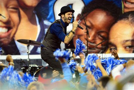 Recording artist Tony Lucca performs during halftime of a NFL football game between the Detroit Lions and Green Bay Packers on Thanksgiving at Ford Field. Mandatory Credit: Andrew Weber-USA TODAY Sports