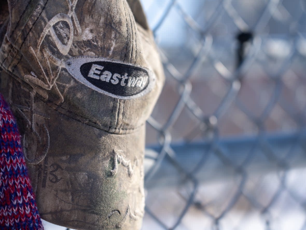 An explosion at Eastway Tank in Ottawa left six employees dead this past January. Pictured: an employee hat left behind as a memorial.  (Francis Ferland/Radio-Canada - image credit)