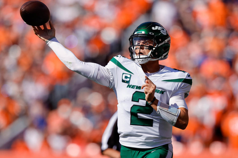 New York Jets quarterback Zach Wilson will face a depleted Falcons secondary in London. (Isaiah J. Downing/USA TODAY Sports)