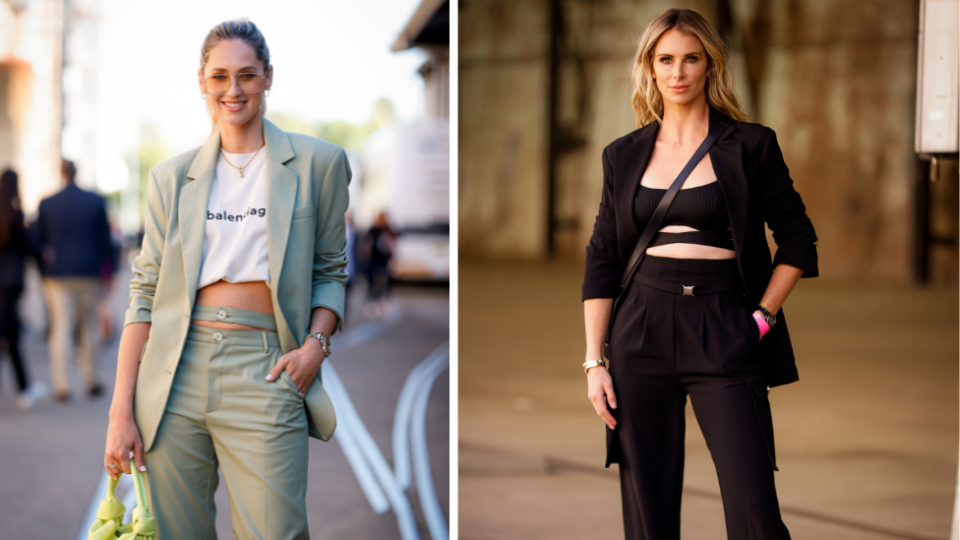 Nikki Phillips and Candice Warner at Australian Fashion Week 