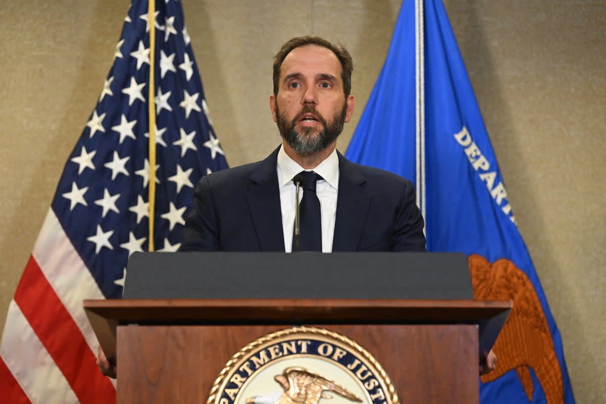 Special counsel Jack Smith speaks to members of the media at the US Department of Justice building in Washington, DC, on August 1, 2023. (AFP via Getty Images)
