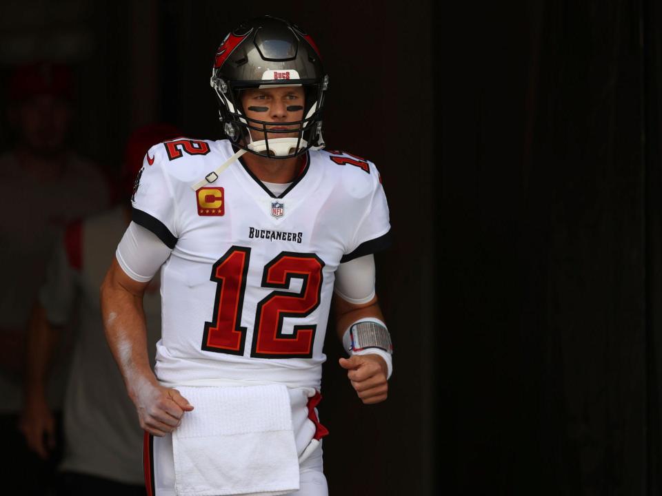 Tom Brady takes the field against the Atlanta Falcons.