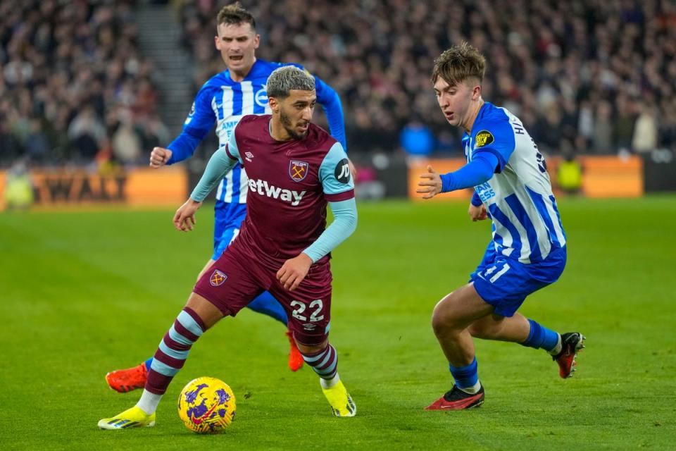 Said Benrahma in action against Brighton (AP)