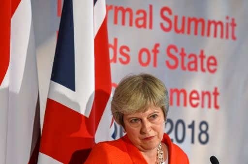 British Prime Minister Theresa May insisted her plan for a UK-EU free trade area just for goods�was "the only proposal on the table"