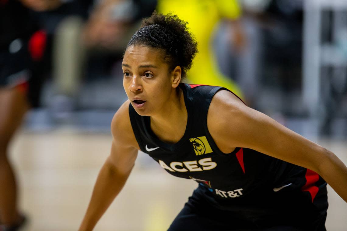 Las Vegas Aces forward Cierra Burdick during the 2020 WNBA Finals.