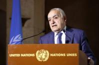 U.N. Envoy for Libya, Salame holds a news briefing in Geneva