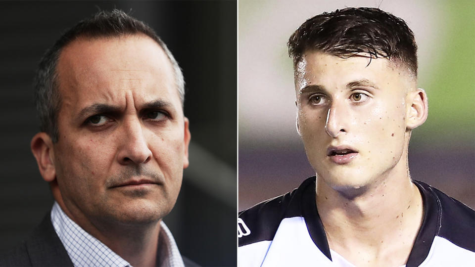 Acting NRL Chief Executive Officer Andrew Abdo (pictured left) and Bronson Xerri (pictured right).