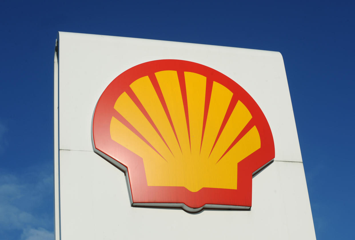 File photo dated 3/2/2011 of the logo for Shell, which has said it plans to cut between 7,000 and 9,000 jobs worldwide following a collapse in demand for oil amid the coronavirus pandemic.