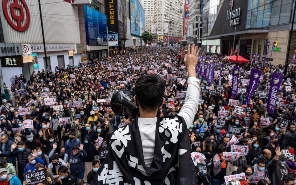 Thousands of protesters marched in Hong Kong against the national security law - NurPhoto