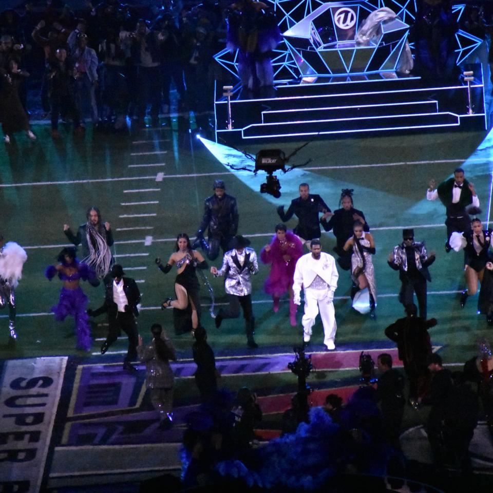 Usher performs during the Halftime Show