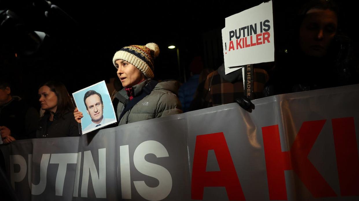 A rally in memory of Alexei Navalny in Washington, DC. Photo: Getty Images