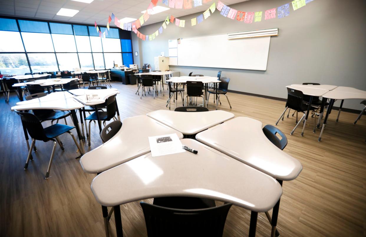 A classroom at Hillcrest High School.