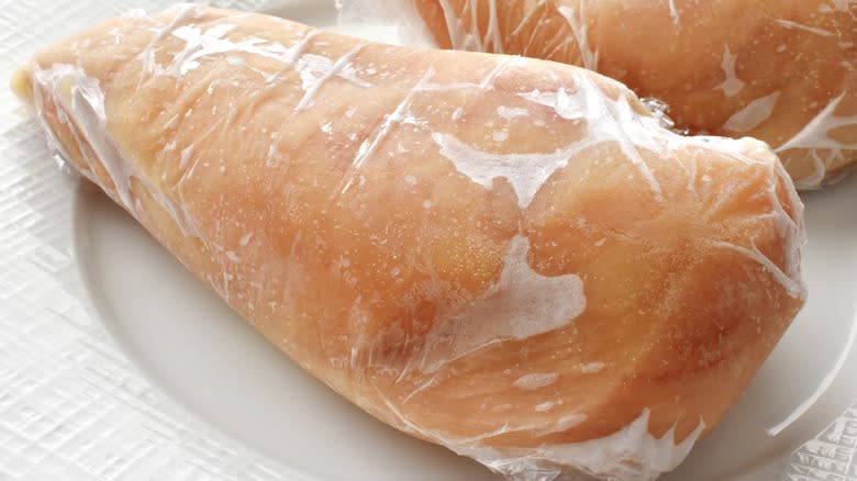 wrapped frozen chicken breast