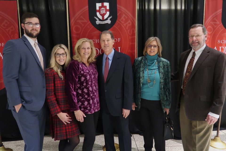 John Caleb Ball, Sydney Ball, Courtney Ball, Jeff Ball, Katherine Dement, and Bill Dement were among an audience of over 1,300 donors, students, and community members that attended the 24th Annual Union University Scholarship Banquet.