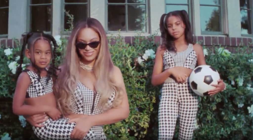 Beyoncé and daughters Rumi Carter, 4, and Blue Ivy star in a new Ivy Park x Adidas ad (Screenshot)