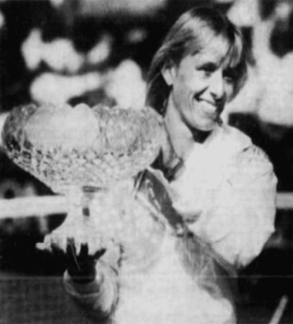 Martina Navratilova celebrates her title in Delray Beach at the Lipton International Players Championships in 1985.