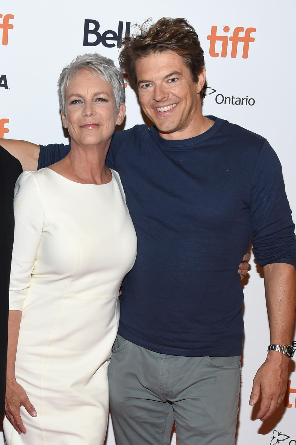 TORONTO, ON - SEPTEMBER 08:  Jamie Lee Curtis (L) and Jason Blum attend the "Halloween" premiere during 2018 Toronto International Film Festival at The Elgin on September 8, 2018 in Toronto, Canada.  (Photo by Amanda Edwards/Getty Images)