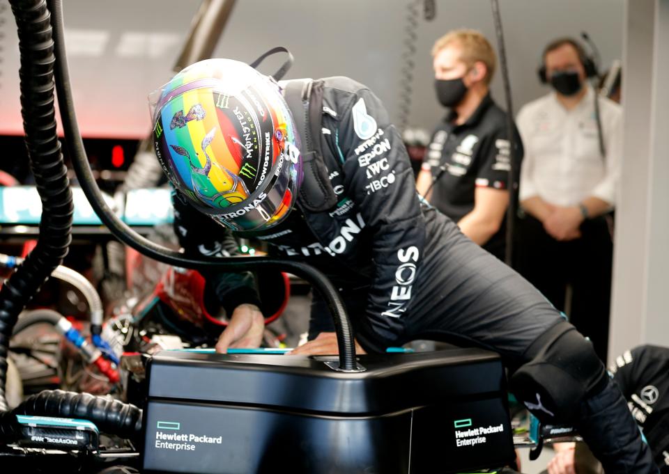 Lewis Hamilton during practice (REUTERS)