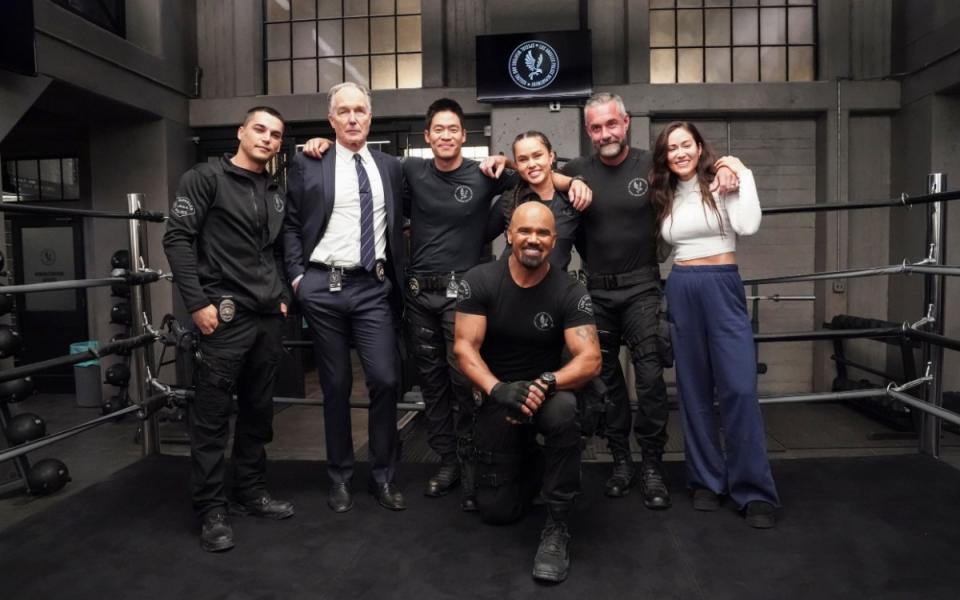 Patrick St. Esprit, David Lim, Shemar Moore, Anna Enger Ritch, Jay Harrington, and Brigitte Kali Canales<p>Photo: Bill Inoshita/Sony Pictures Television/CBS</p>